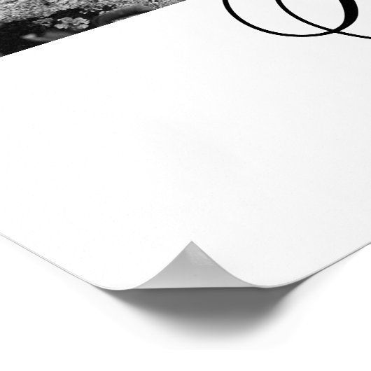 Affiche de bienvenue mariage Black White Romantic  (Coin)