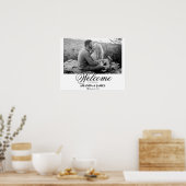 Affiche de bienvenue mariage Black White Romantic  (Cuisine)
