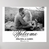 Affiche de bienvenue mariage Black White Romantic  (Devant)