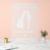 Affiche de bienvenue Mariage blanc acrylique gelée (Mariage)