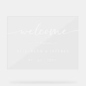 Affiche de bienvenue Mariage blanc de script moder (Recto)