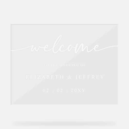 Affiche de bienvenue Mariage blanc de script moder (Recto)