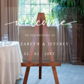 Affiche de bienvenue Mariage blanc de script moder