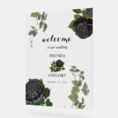 Affiche de bienvenue Mariage blanche Rose gothique (Angle)