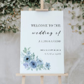 Affiche de bienvenue Mariage bleu