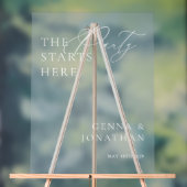 Affiche de bienvenue Mariage bleu acrylique transp (Neutre)