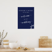 Affiche de bienvenue Mariage bleu marine (Cuisine)