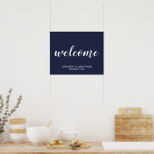 Affiche de bienvenue Mariage bleu marine moderne (Cuisine)