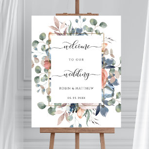 Affiche de bienvenue mariage, Blissful Floral et v