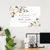 Affiche de bienvenue Mariage Blush Pink et Gold Fl (Bureau à domicile)