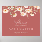 Affiche de bienvenue Mariage Boho Blush classique (Devant)