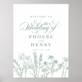 Affiche de bienvenue Mariage Boho Fleur sauvage Sp (Devant)