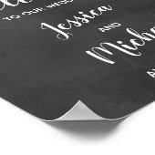 Affiche de bienvenue Mariage Boho Floral Chalkboar (Coin)