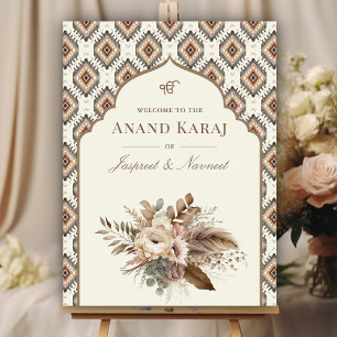 Affiche de bienvenue Mariage Boho Ivory Anand Kara