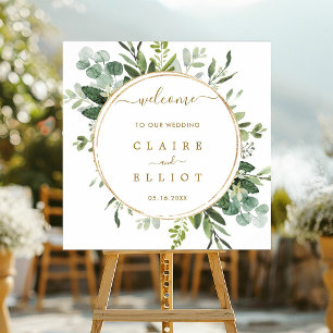 Affiche de bienvenue Mariage Botanical Gold Greene