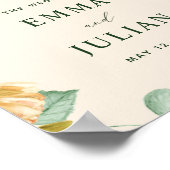 Affiche de bienvenue Mariage Botanique Boho Greene (Coin)