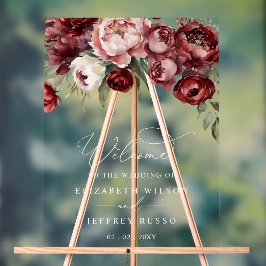 Affiche de bienvenue Mariage botanique de Bourgogn (Neutre)