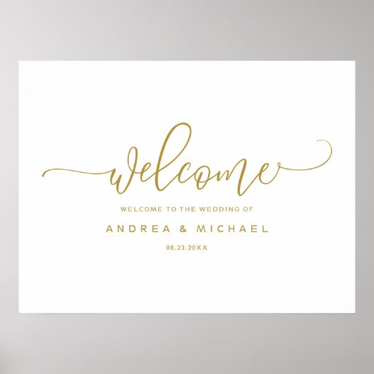 Affiche de bienvenue mariage - Bounce Calligraphy  (Devant)