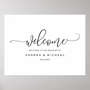Affiche de bienvenue mariage - Bounce Calligraphy