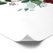 Affiche de bienvenue Mariage Bourgogne Red Bloom (Coin)