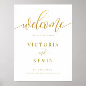 Affiche de bienvenue Mariage Calligraphy Gold (Devant)