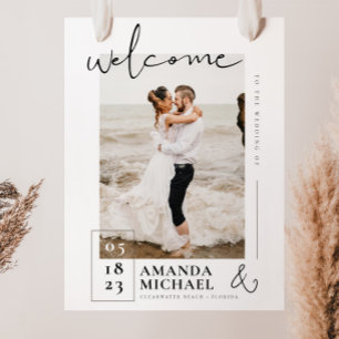 Affiche de bienvenue Mariage Chic Avec Photo