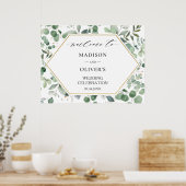 Affiche de bienvenue Mariage chic Eucalyptus Green (Cuisine)