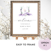 Affiche de bienvenue Mariage chic Lavender Purple 