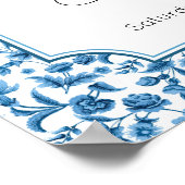 Affiche de bienvenue Mariage Chintz Blue Floral Di (Coin)