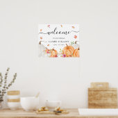 Affiche de bienvenue Mariage Citrouille aquarelle (Cuisine)