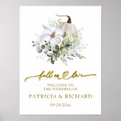 Affiche de bienvenue Mariage Citrouille Fall In Lo (Devant)