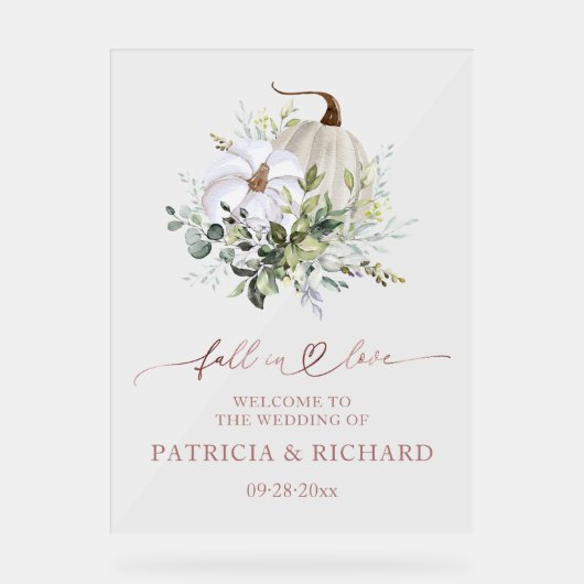 Affiche de bienvenue Mariage Citrouille Fall In Lo (Recto)