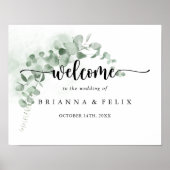 Affiche de bienvenue Mariage classique Eucalyptus (Devant)
