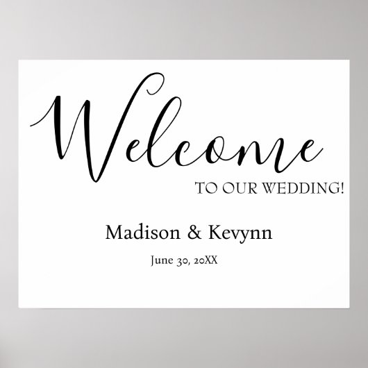 Affiche de bienvenue Mariage Couples Names (Devant)