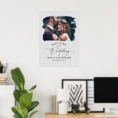 Affiche de bienvenue Mariage Couples Photo Grey (Bureau à domicile)