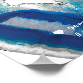 Affiche de bienvenue Mariage d'Agate bleu chic Scr (Coin)