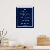 Affiche de bienvenue Mariage d'Ancres nautiques Ma (Cuisine)