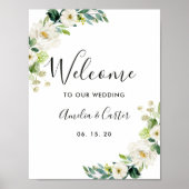 Affiche de bienvenue Mariage d'aquarelle florale b (Devant)