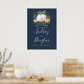 Affiche de bienvenue Mariage de automne Citrouille (Cuisine)