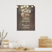 Affiche de bienvenue Mariage de automne rustique (Cuisine)