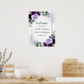 Affiche de bienvenue Mariage de Boho Floral violet (Cuisine)
