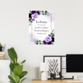 Affiche de bienvenue Mariage de Boho Floral violet (Bureau à domicile)