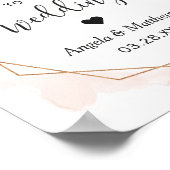 Affiche de bienvenue Mariage de cadre doré moderne (Coin)