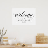 Affiche de bienvenue Mariage de calligraphie esqui (Cuisine)