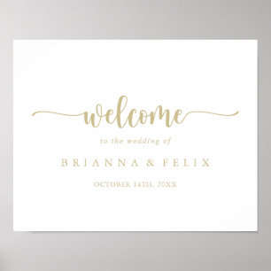 Affiche de bienvenue Mariage de calligraphie minim