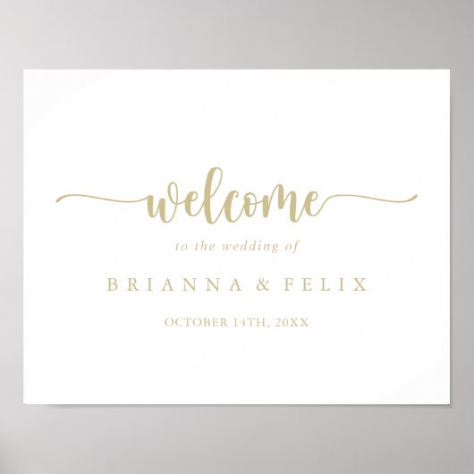 Affiche de bienvenue Mariage de calligraphie minim (Devant)