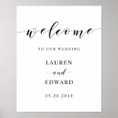 Affiche de bienvenue Mariage de calligraphie minim (Devant)