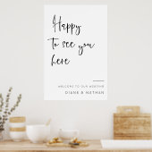 Affiche de bienvenue Mariage de calligraphie minim (Cuisine)