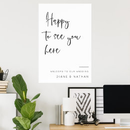 Affiche de bienvenue Mariage de calligraphie minim