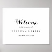 Affiche de bienvenue Mariage de calligraphie moder (Devant)